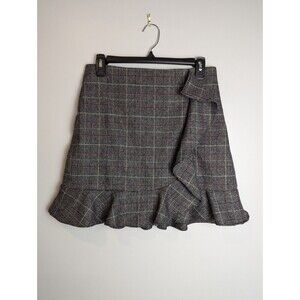 DO+BE Fringe Plaid Skirt Gray Size Medium Academia School Girl Sexy College Frat